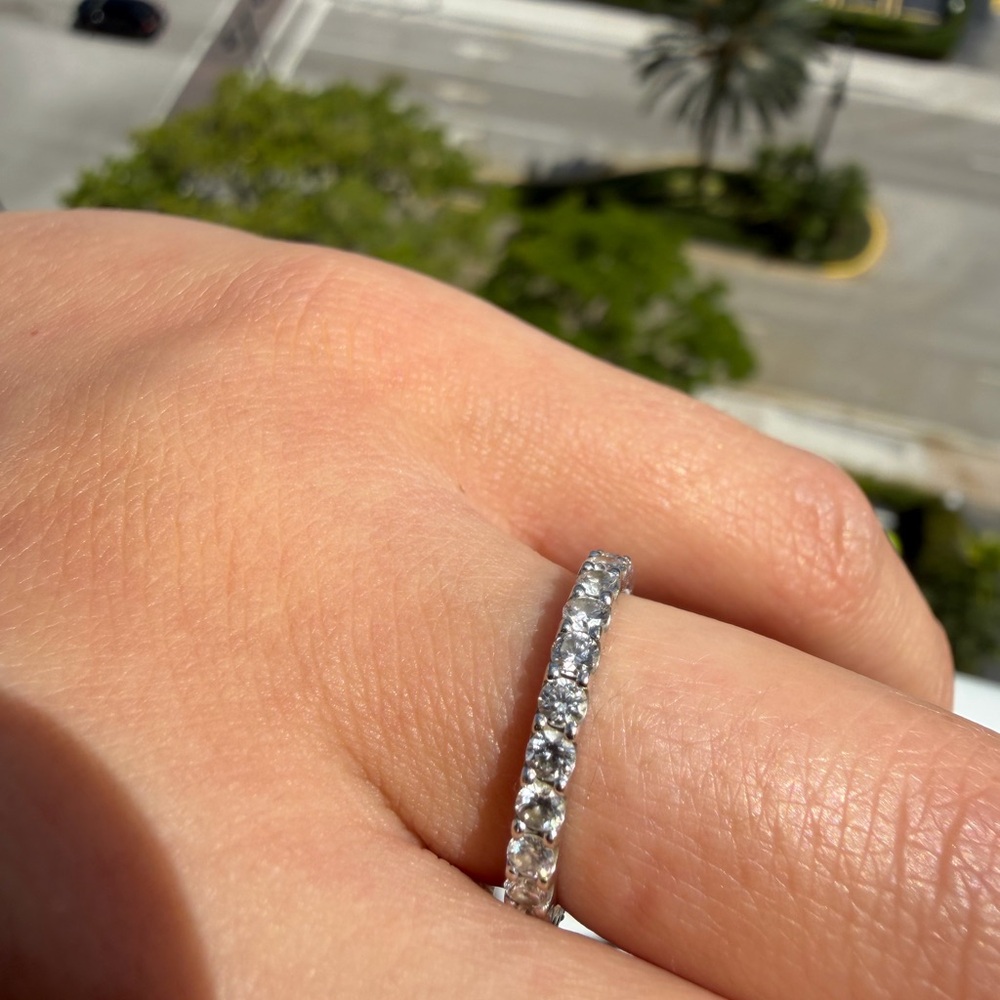 Diamond Eternity Band Ring - White (Unbranded)